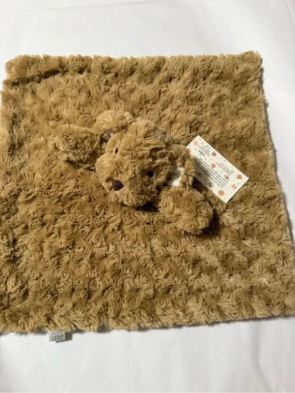 Oobles Security Blanket Dog Doggy Puppy Snuggle Blankie Infant Brown NEW